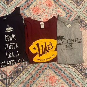 Three Gilmore Tshirts, buy one or all 3.